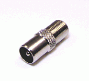 Coaxial Adapter, IEC connector (antenna) to F-female