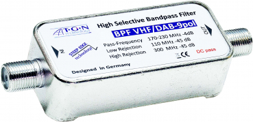 Bandpassfilter BPF VHF DAB - 9 pol